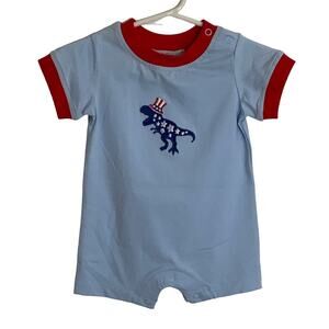 Ishtex Dinosaur Patriotic Romper‎ NWT 4th of July